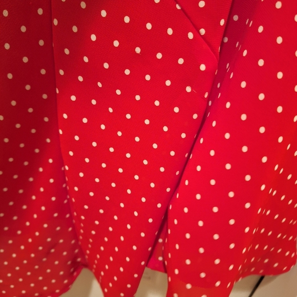 Jaclyn Smith Red Polka Dot Skirt 1X - Picture 3 of 8
